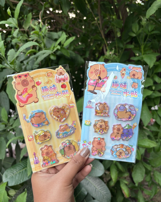 Capybara water stickers