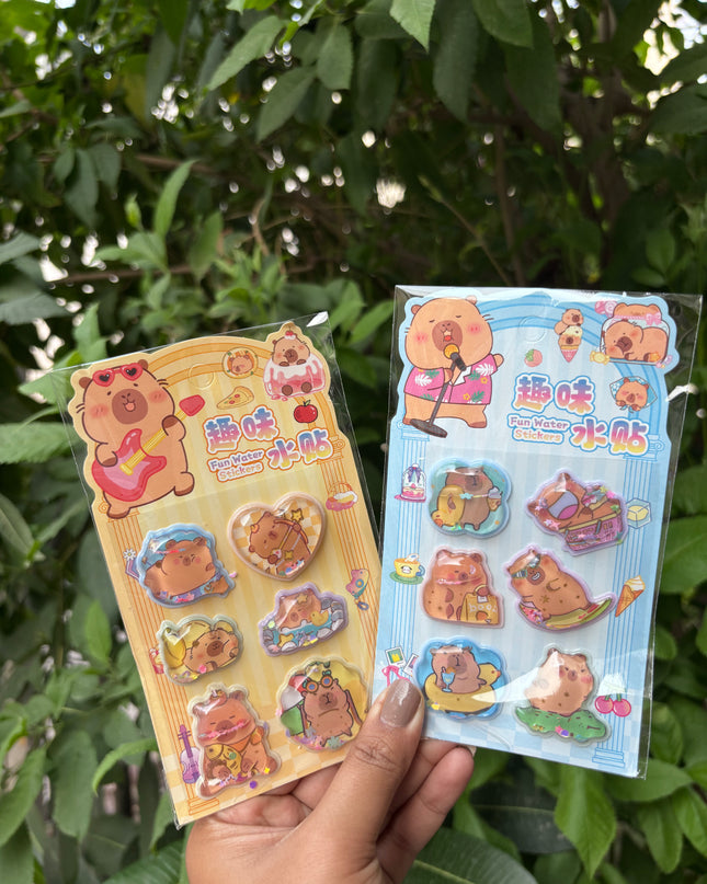 Capybara water stickers