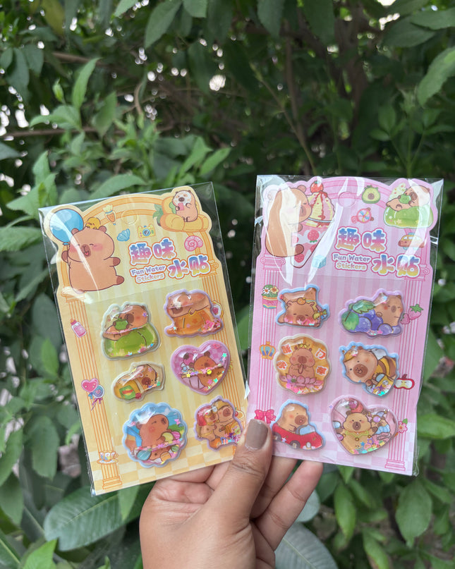 Capybara water stickers