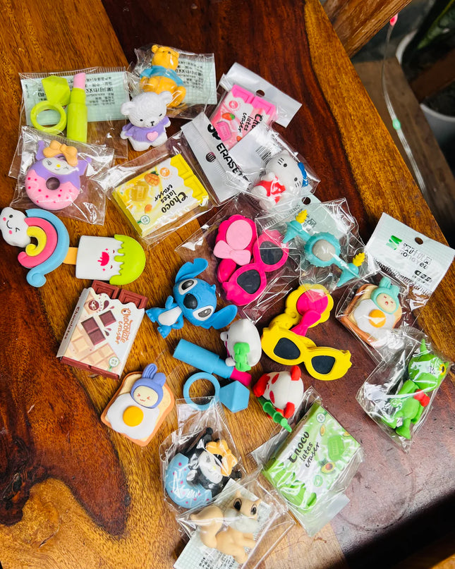 Quirky Mini Erasers ( Pack of 10)