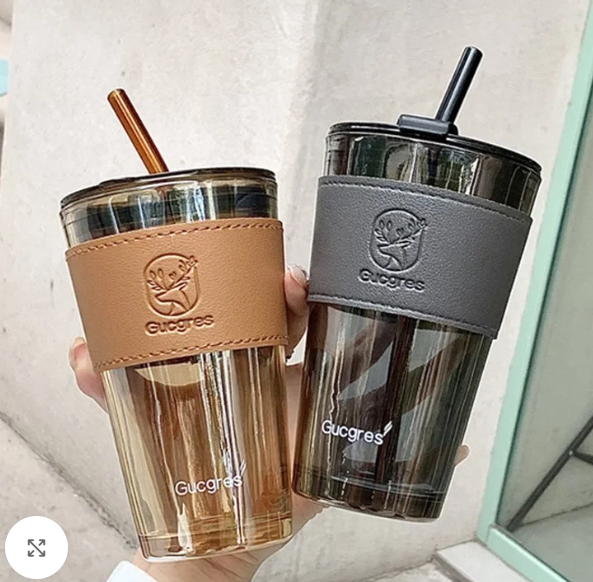 Brown Transparent Glass  Sipper (450 ML)