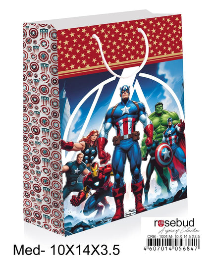 Avenger Medium Paper Carry Bags (Pack of 12)