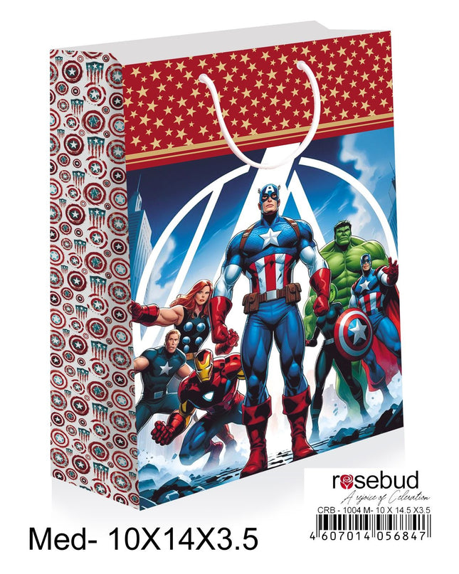 Avenger Medium Paper Carry Bags (Pack of 12)