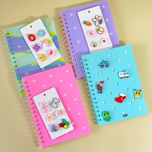 Kiddon Silicone Cover Notebook With Charms - Assorted - Single Piece