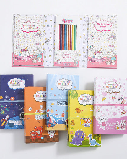 Kid's Coloring & Scratch Art Book Set