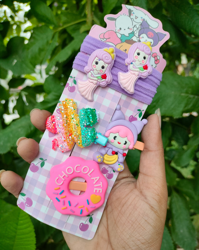 Kiddon Chocolate Rubber Band & Clip Set