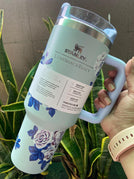 Blue with white flower 1