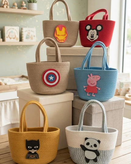 Premium Jute Basket With Handle (7*7Inch)