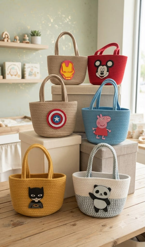Premium Jute Basket With Handle (7*7Inch)