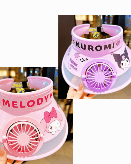 Kiddon Cotton SANRIO CAP WITH FAN - KUROMI & MY MELODY DESIGN