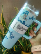 Blue with white flower 2