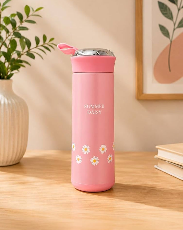 Kiddon Aesthetic Flower Glass Water Bottle