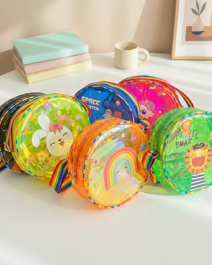Unicorn and Space Round Jelly Sling Bag