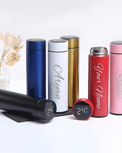 Led Temperature Display Vacuum Insulated Multicolor Water Bottle (1154)
