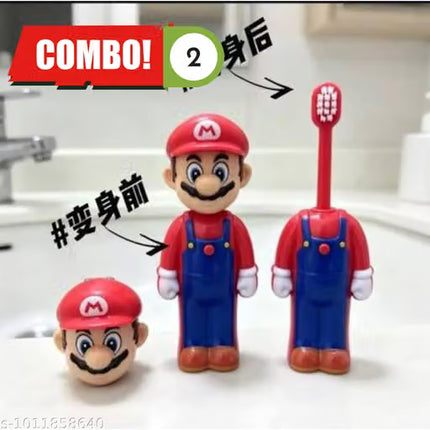 Super Mario Cartoon Character Kids Toothbrush Holder with Cover | Cute Bathroom Organizer Any Colour (Copy)