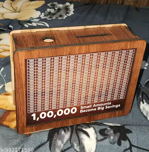 Kiddon Wooden Money Piggy Bank for Kids